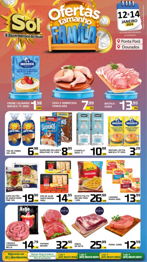 Supermercado Sol e as ofertas tamanho família