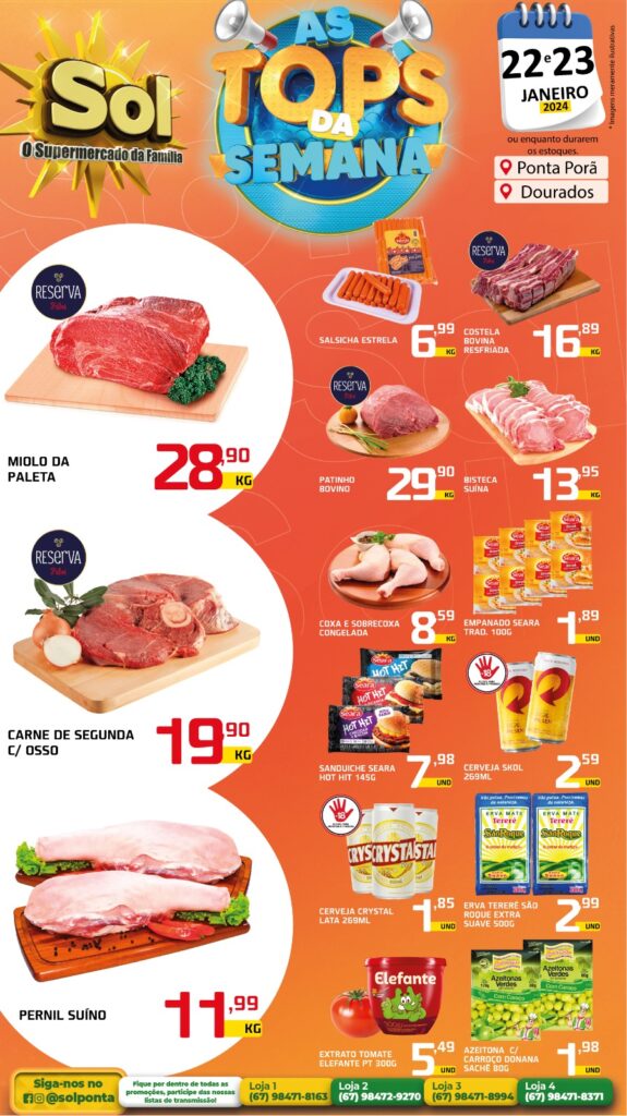 Supermercado Sol e as ofertas tops da semana