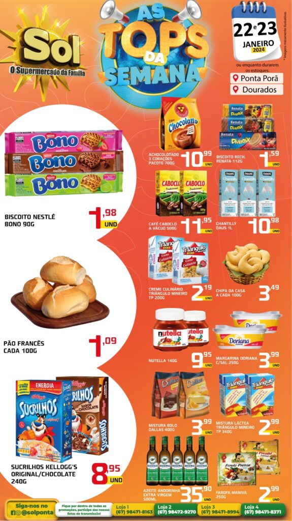 Supermercado Sol e as ofertas tops da semana