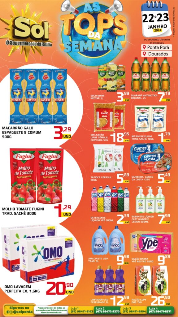 Supermercado Sol e as ofertas tops da semana