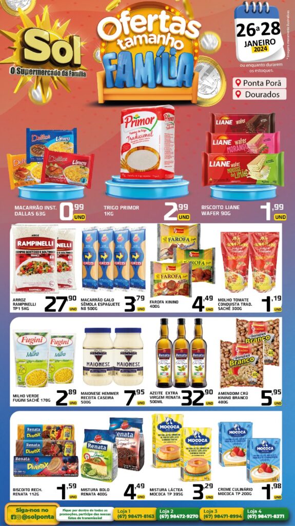 Supermercado Sol e as ofertas tamanho família