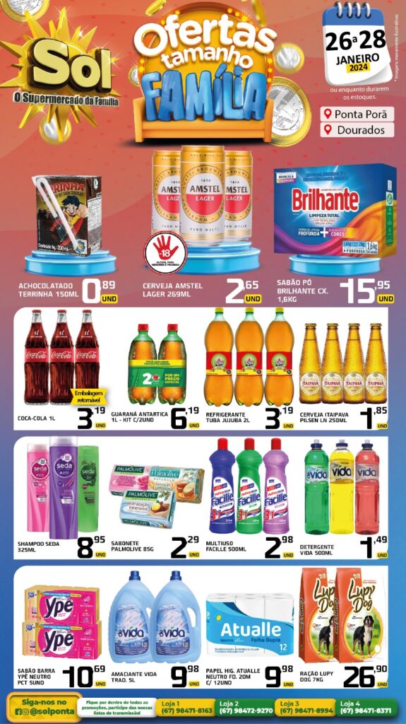Supermercado Sol e as ofertas tamanho família