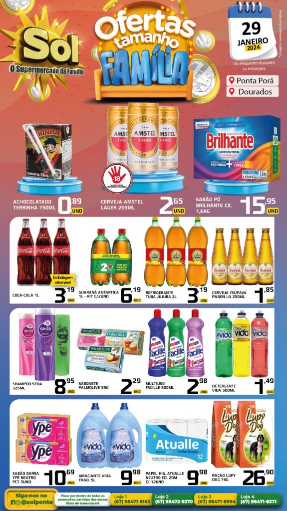 Supermercado Sol e as ofertas tamanho família Supermercado Sol e as ofertas tamanho família
