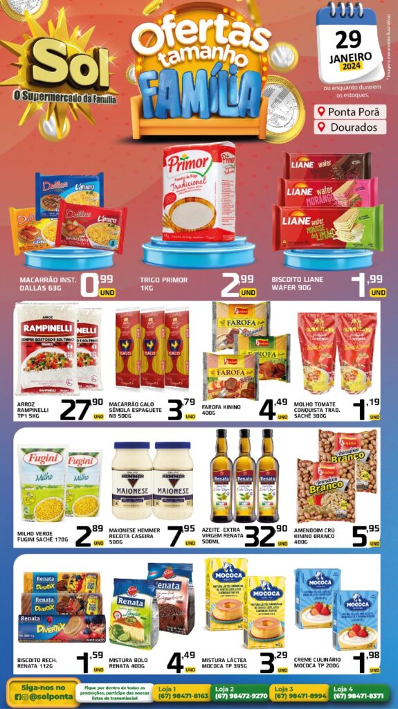 Supermercado Sol e as ofertas tamanho família Supermercado Sol e as ofertas tamanho família