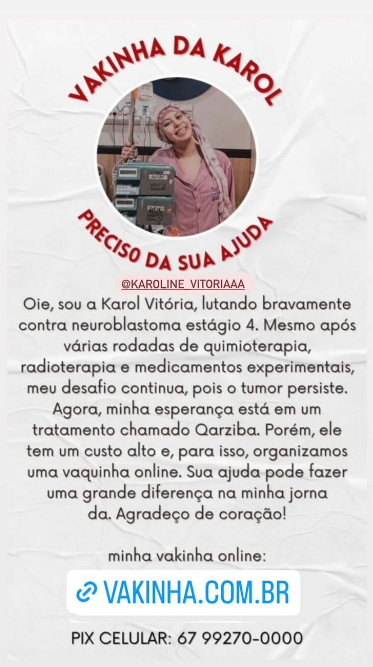 Jovem de Dourados luta contra o câncer e faz 'vakinha' por medicamento de R$ 3 milhões