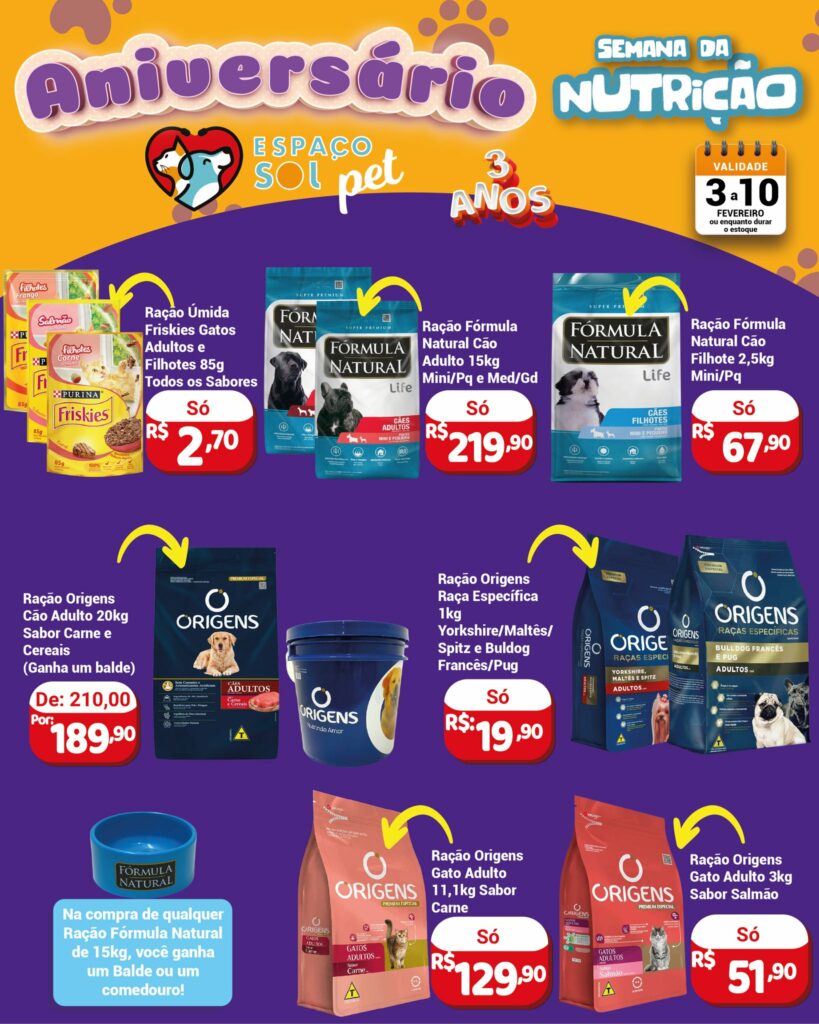 Ponta Porã: Espaço Sol Pet completa 3 anos com muitas ofertas Ponta Porã: Espaço Sol Pet completa 3 anos com muitas ofertas