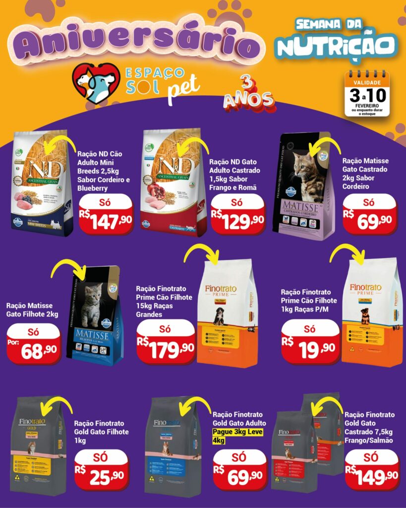 Ponta Porã: Espaço Sol Pet completa 3 anos com muitas ofertas Ponta Porã: Espaço Sol Pet completa 3 anos com muitas ofertas