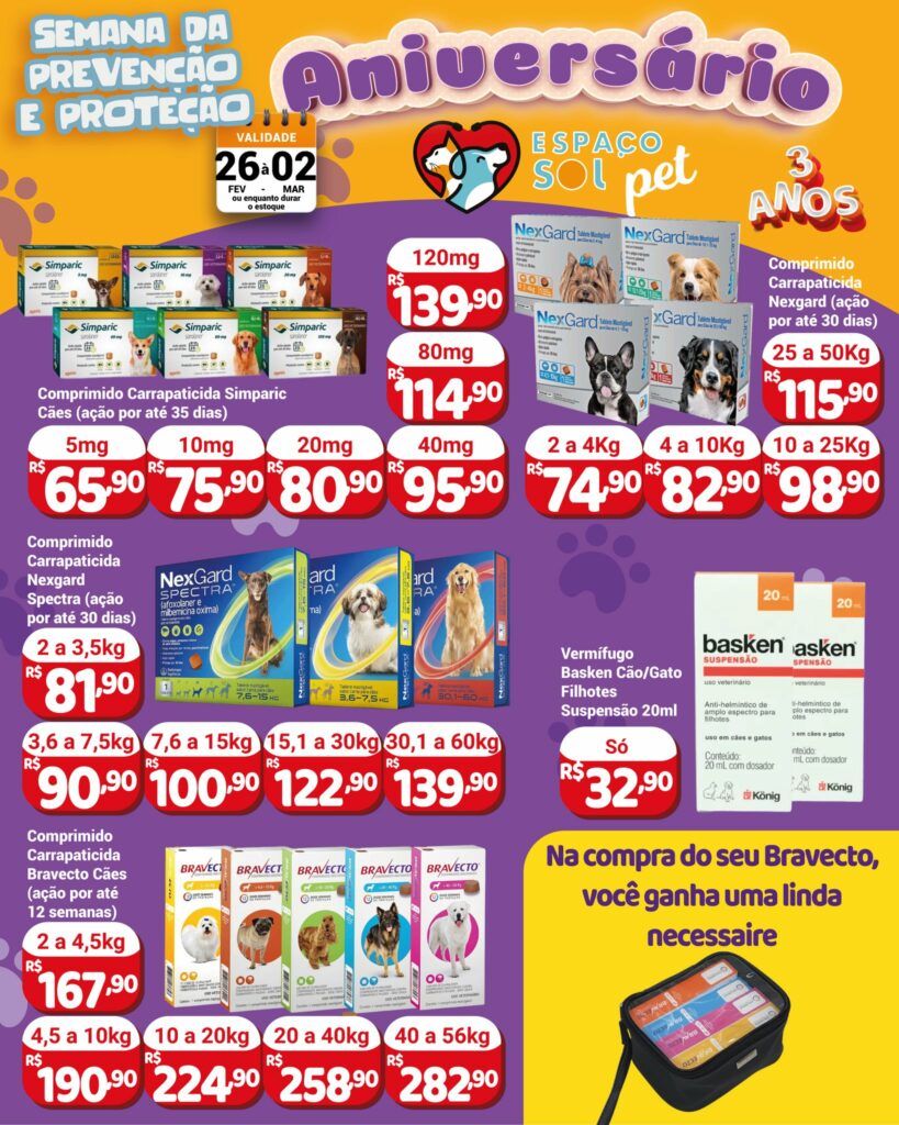Ponta Porã: Última semana de ofertas de aniversário do Espaço Sol Pet Ponta Porã: Última semana de ofertas de aniversário do Espaço Sol Pet