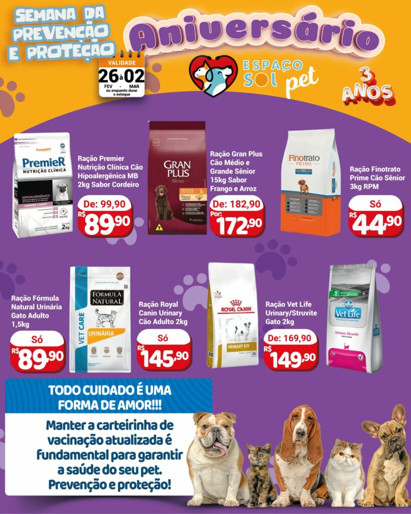 Ponta Porã: Última semana de ofertas de aniversário do Espaço Sol Pet Ponta Porã: Última semana de ofertas de aniversário do Espaço Sol Pet
