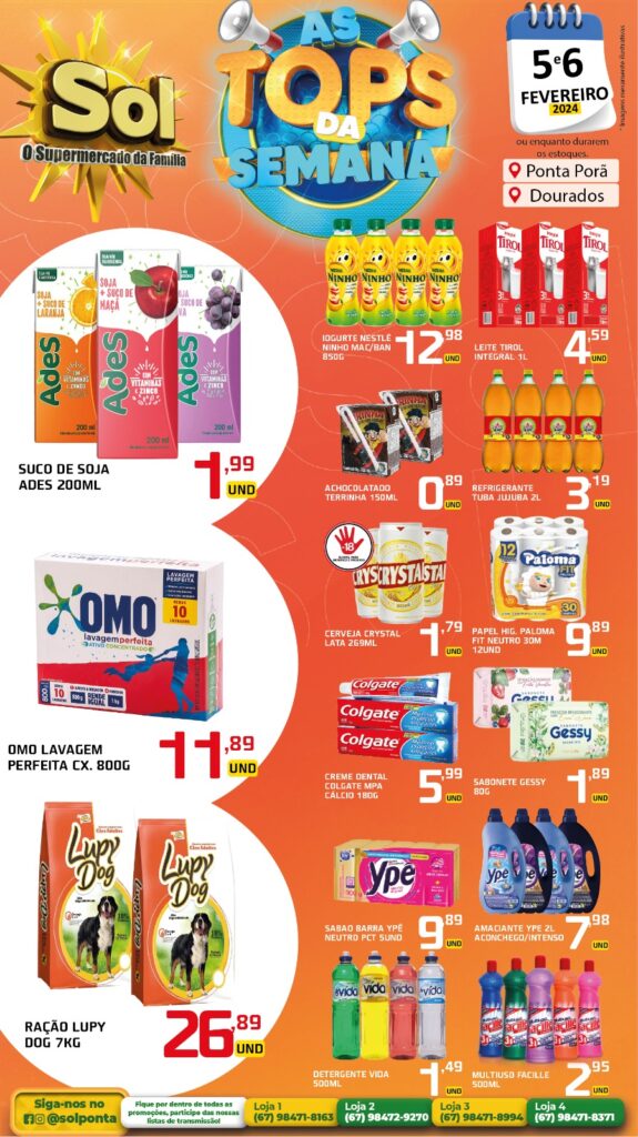 Supermercado Sol e as ofertas tops da semana