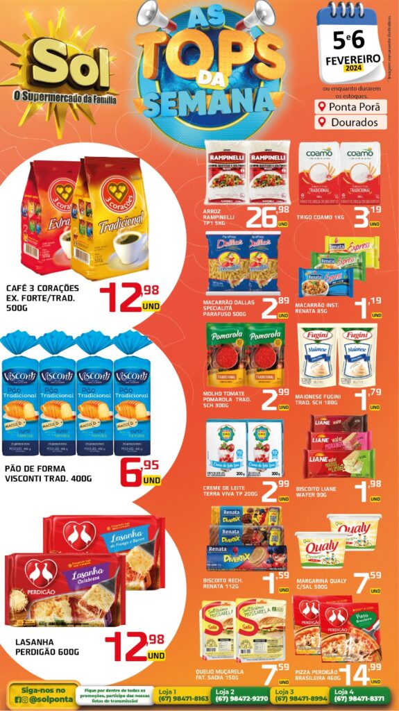 Supermercado Sol e as ofertas tops da semana