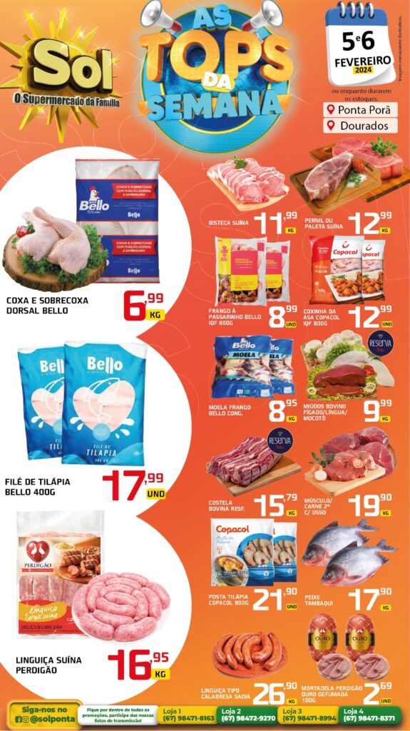 Supermercado Sol e as ofertas tops da semana