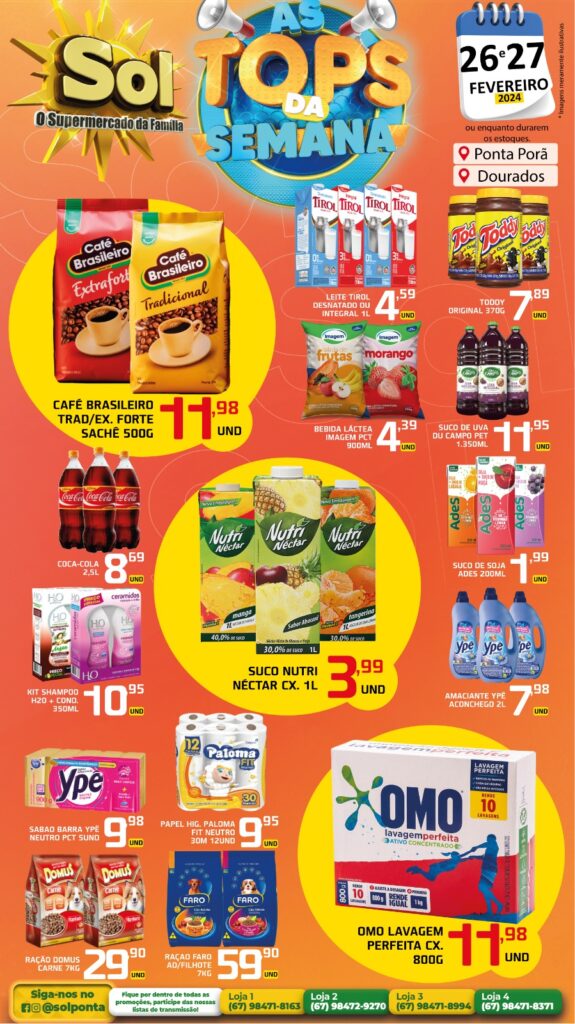 Supermercado Sol e as ofertas tops da semana