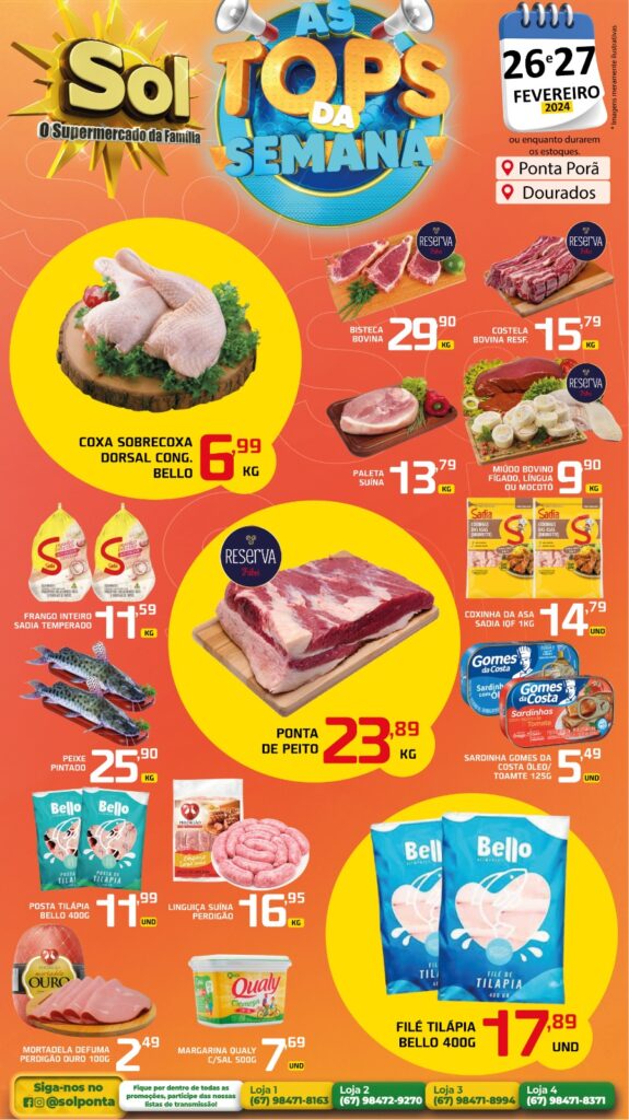 Supermercado Sol e as ofertas tops da semana