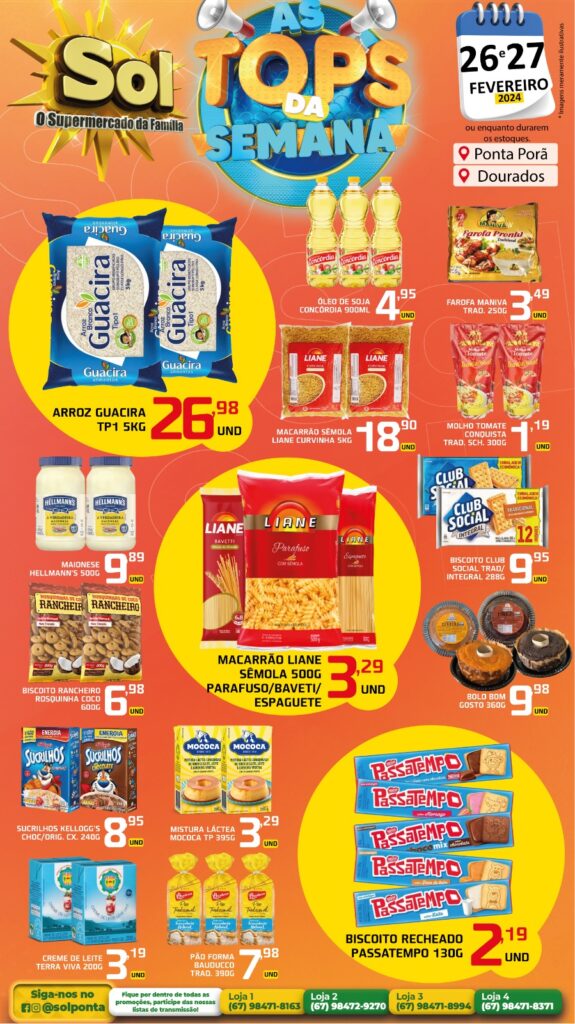 Supermercado Sol e as ofertas tops da semana