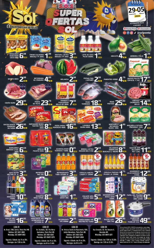 No Sol estamos com promoção S.O.S. super ofertas