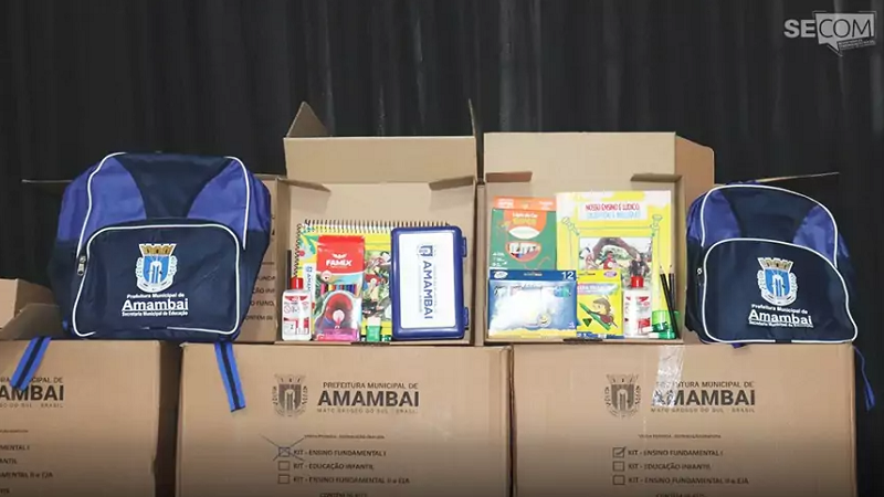 Prefeitura de Amambai inicia entrega de Kits Escolares e mochilas para estudantes da rede municipal