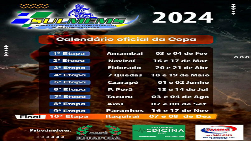Amambai: Copa Conesul de Velocross 2024 começa neste domingo Amambai: Copa Conesul de Velocross 2024 começa neste domingo