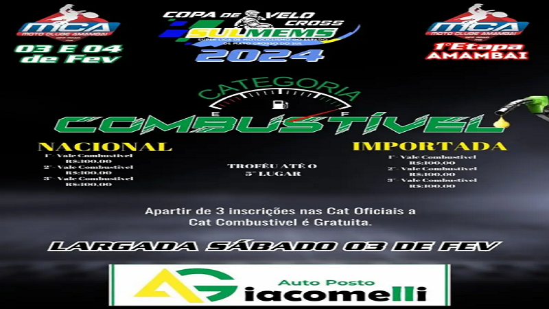 Amambai: Copa Conesul de Velocross 2024 começa neste domingo Amambai: Copa Conesul de Velocross 2024 começa neste domingo