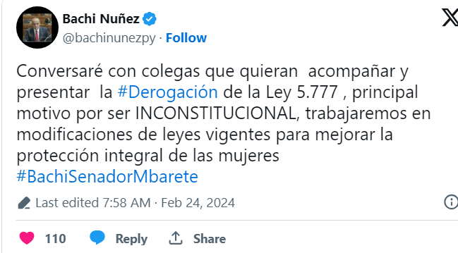 Senador dice que Ley contra la violencia de las mujeres genera censura Senador dice que Ley contra la violencia de las mujeres genera censura