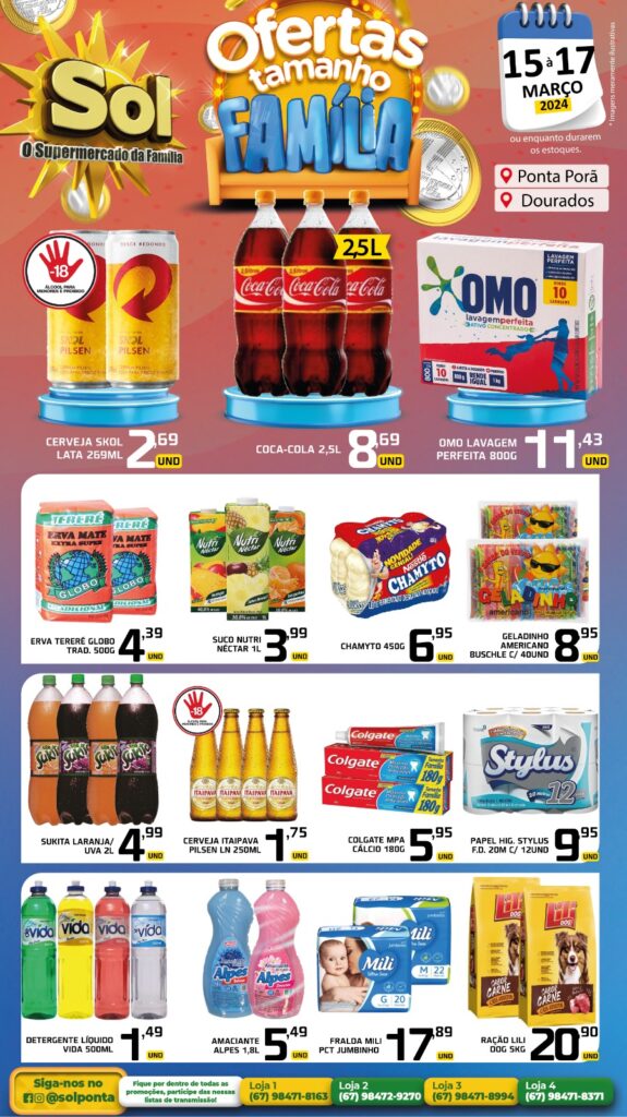 Supermercado Sol e as ofertas tops da semana