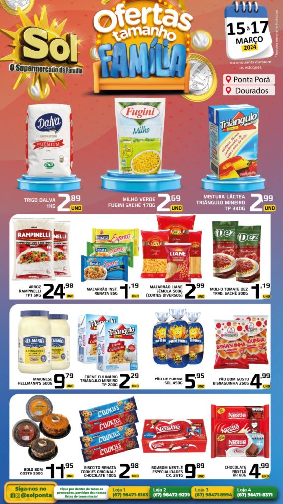 Supermercado Sol e as ofertas tops da semana