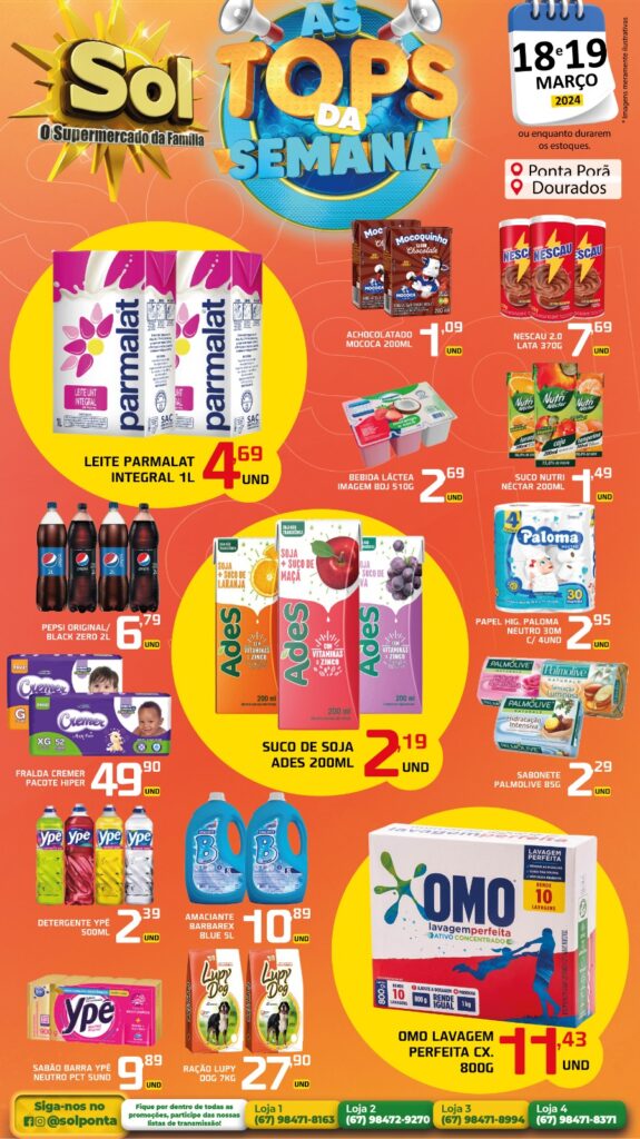 Supermercado Sol e as ofertas tops da semana