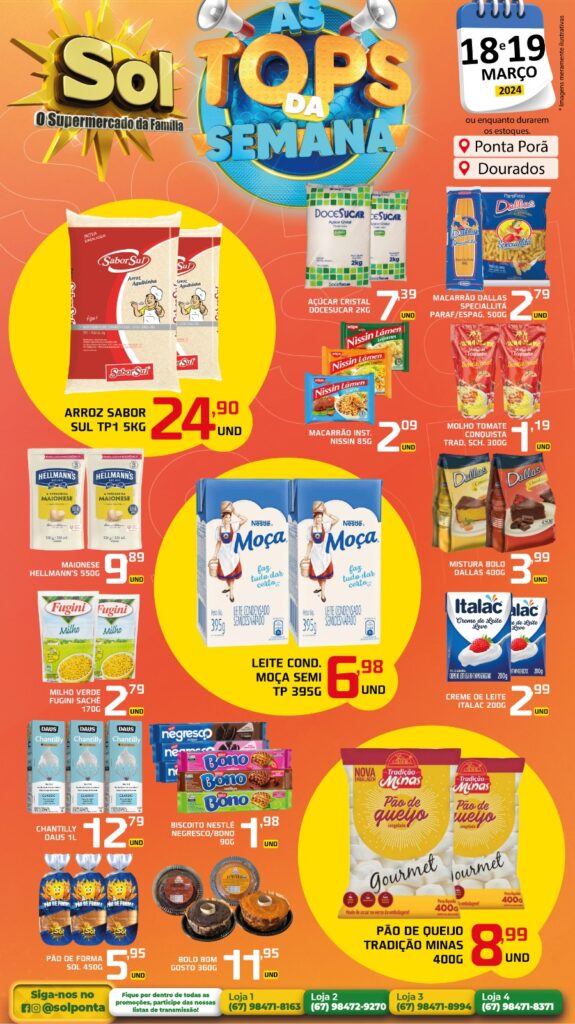 Supermercado Sol e as ofertas tops da semana