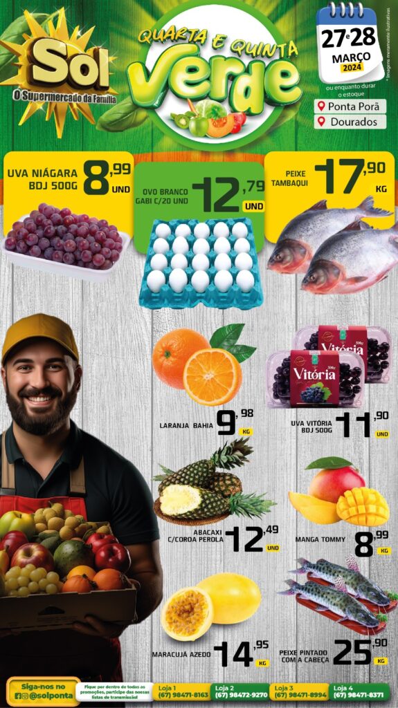 Festival do Peixe, Páscoa Premiada e ofertas da Feirinha no Supermercado Sol