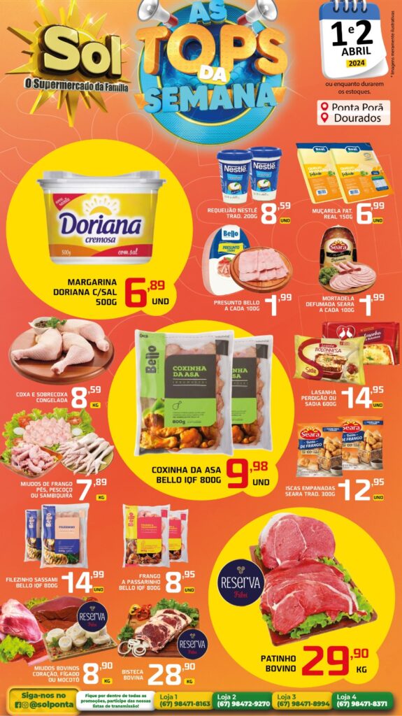 Supermercado Sol e as ofertas tops da semana
