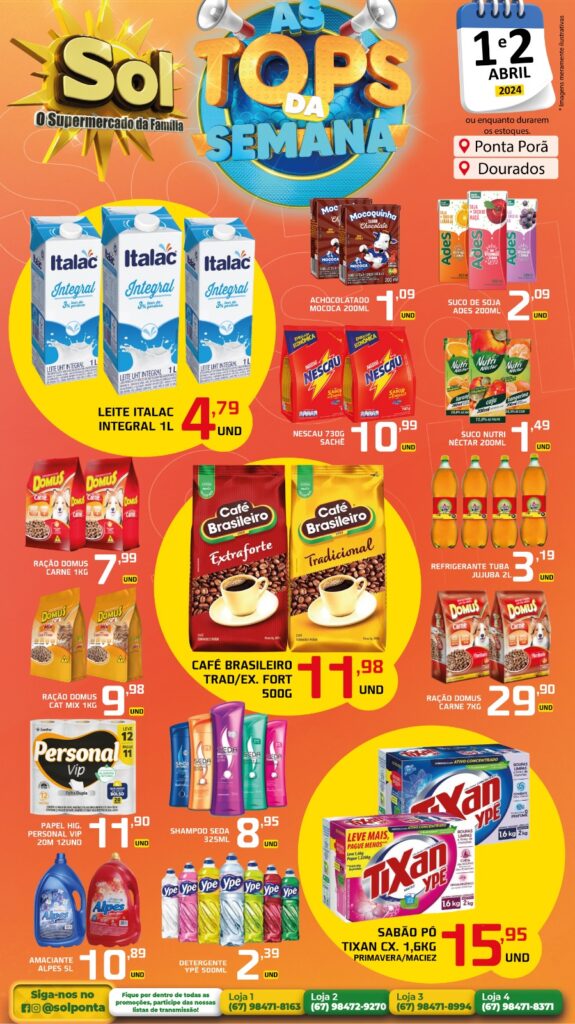 Supermercado Sol e as ofertas tops da semana