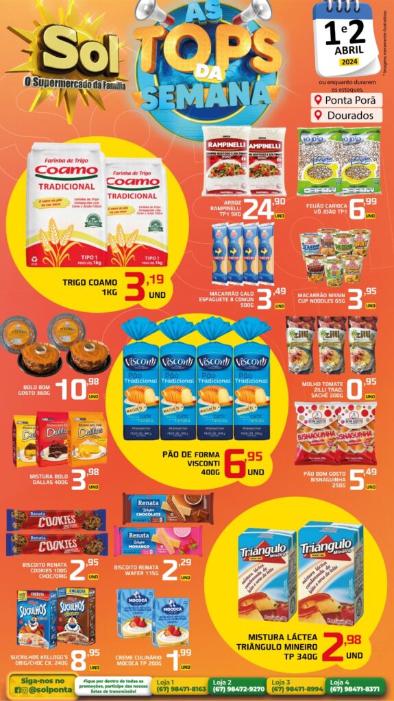 Supermercado Sol e as ofertas tops da semana