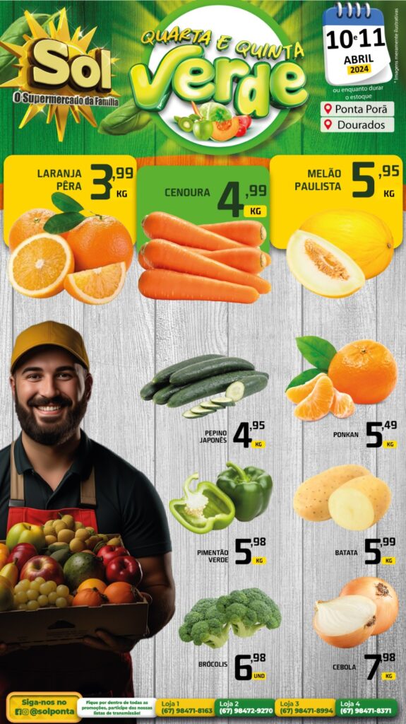 Supermercado Sol e as ofertas da quarta e quinta verde