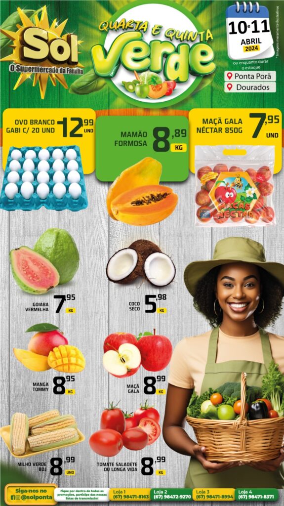 Supermercado Sol e as ofertas da quarta e quinta verde