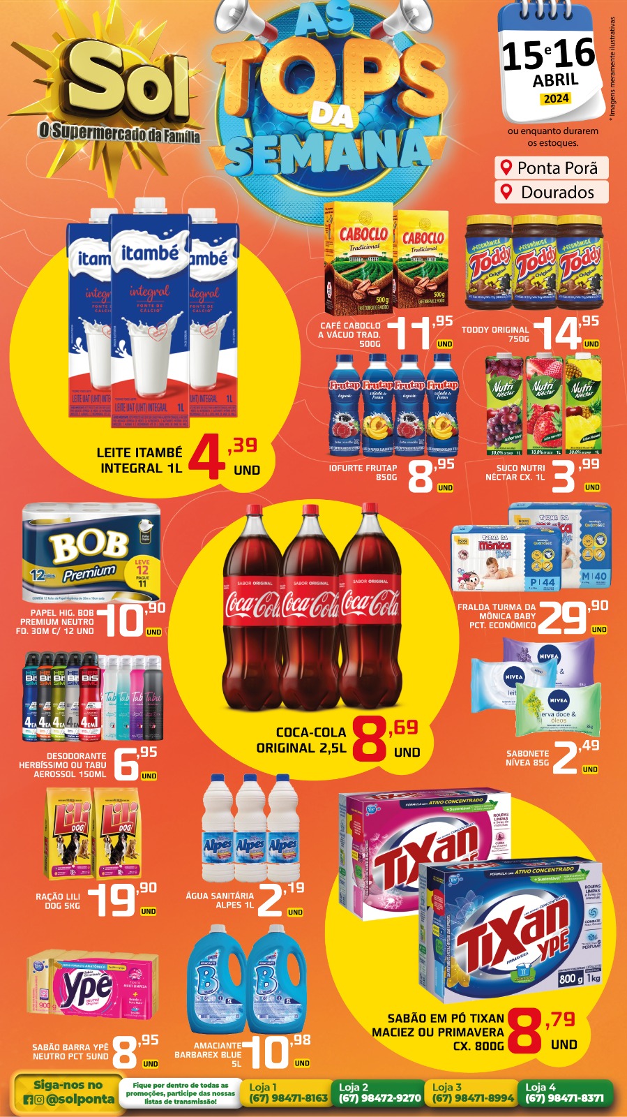 Confira as ofertas Top da Semana do supermercado Sol