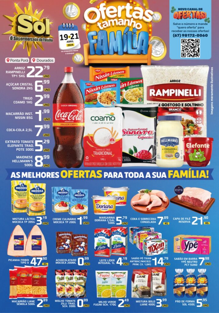 Confira Ofertas Tamanho Família do Supermercado Sol