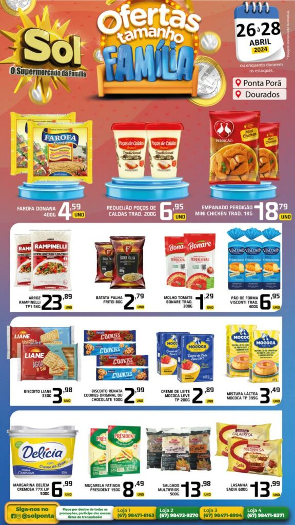 Supermercado Sol e as ofertas tamanho família