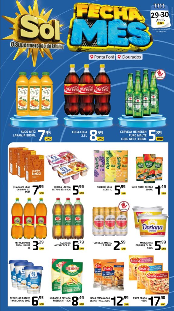 Supermercado Sol e as ofertas fecha mês