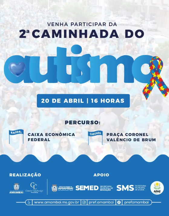 2ª Caminhada do Autismo acontece neste sábado (20) em Amambai