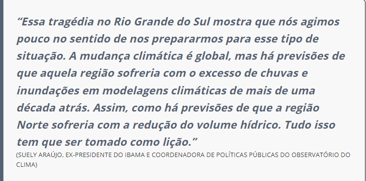 Enchente no Sul e seca no Norte evidenciam desafios dos eventos climáticos extremos Enchente no Sul e seca no Norte evidenciam desafios dos eventos climáticos extremos