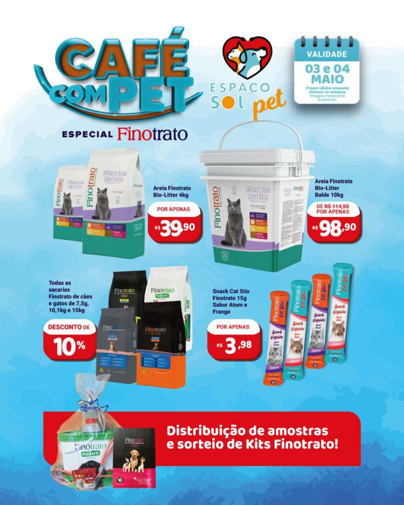 Ponta Porã: Sábado, dia 4, tem Café com Pet no Espaço Sol Pet Ponta Porã: Sábado, dia 4, tem Café com Pet no Espaço Sol Pet