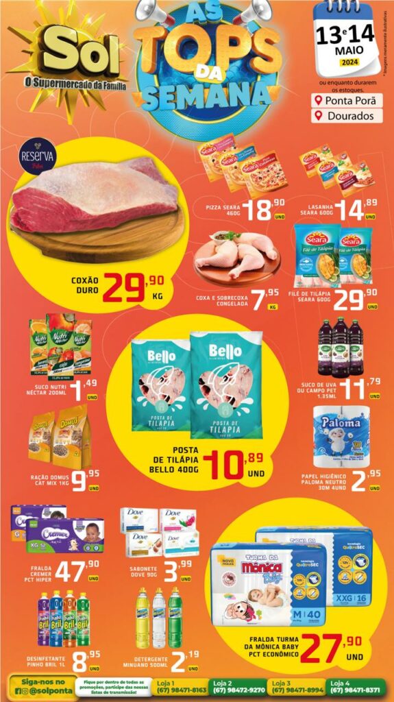 Supermercado Sol e as ofertas tops da semana Supermercado Sol e as ofertas tops da semana
