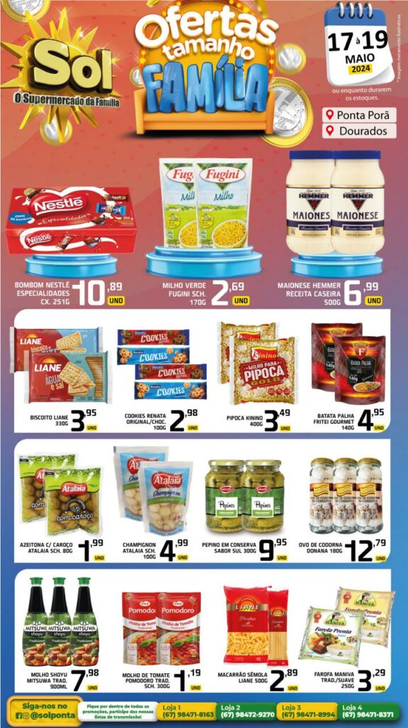Confira Ofertas Tamanho Família do Supermercado Sol