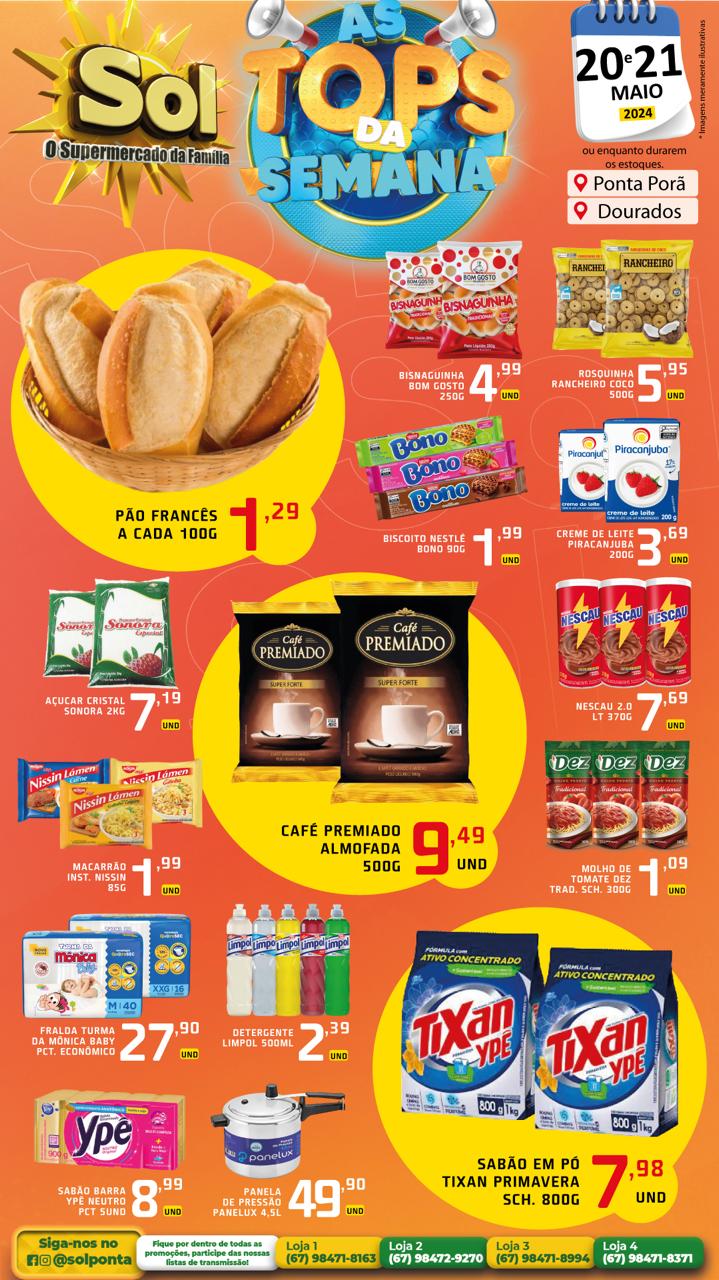 Supermercado Sol e as ofertas Top da Semana Supermercado Sol e as ofertas Top da Semana