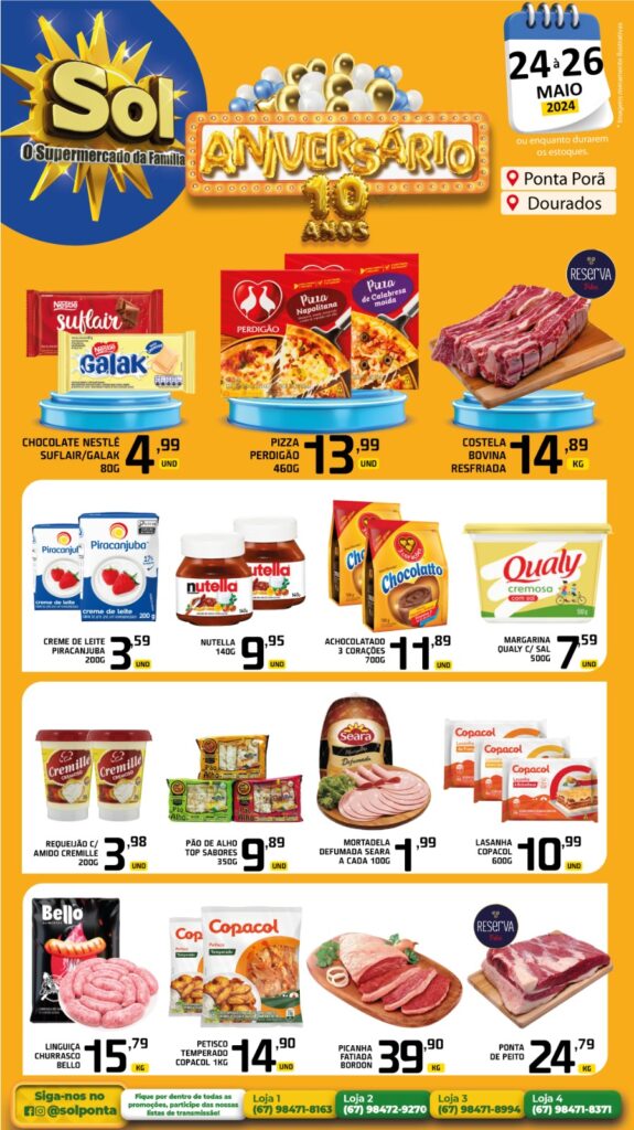 10 anos: Supermercado Sol e as ofertas de aniversário