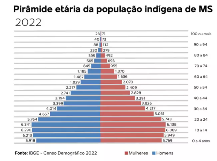 Metade da população em MS tem até 33 anos; comunidade indígena é mais jovem