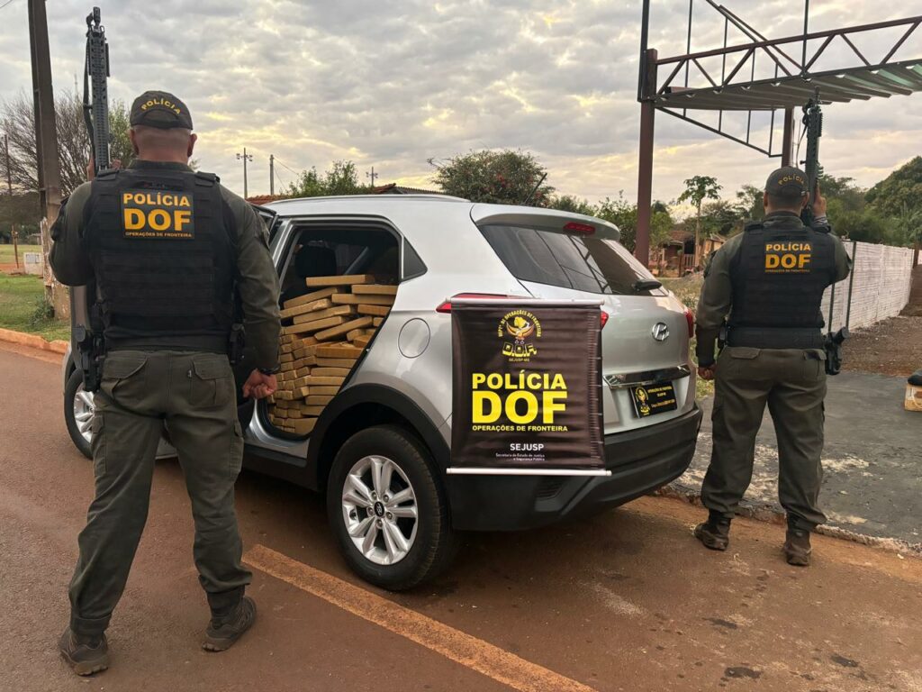 Laguna Carapã: DOF recupera veículo roubado em Brasília com quase 700 quilos de maconha