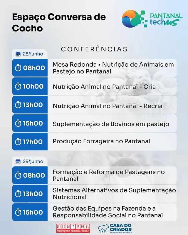 Pantanal Tech MS promoverá painéis empresariais sobre mercado da carne e nutrição animal Pantanal Tech MS promoverá painéis empresariais sobre mercado da carne e nutrição animal