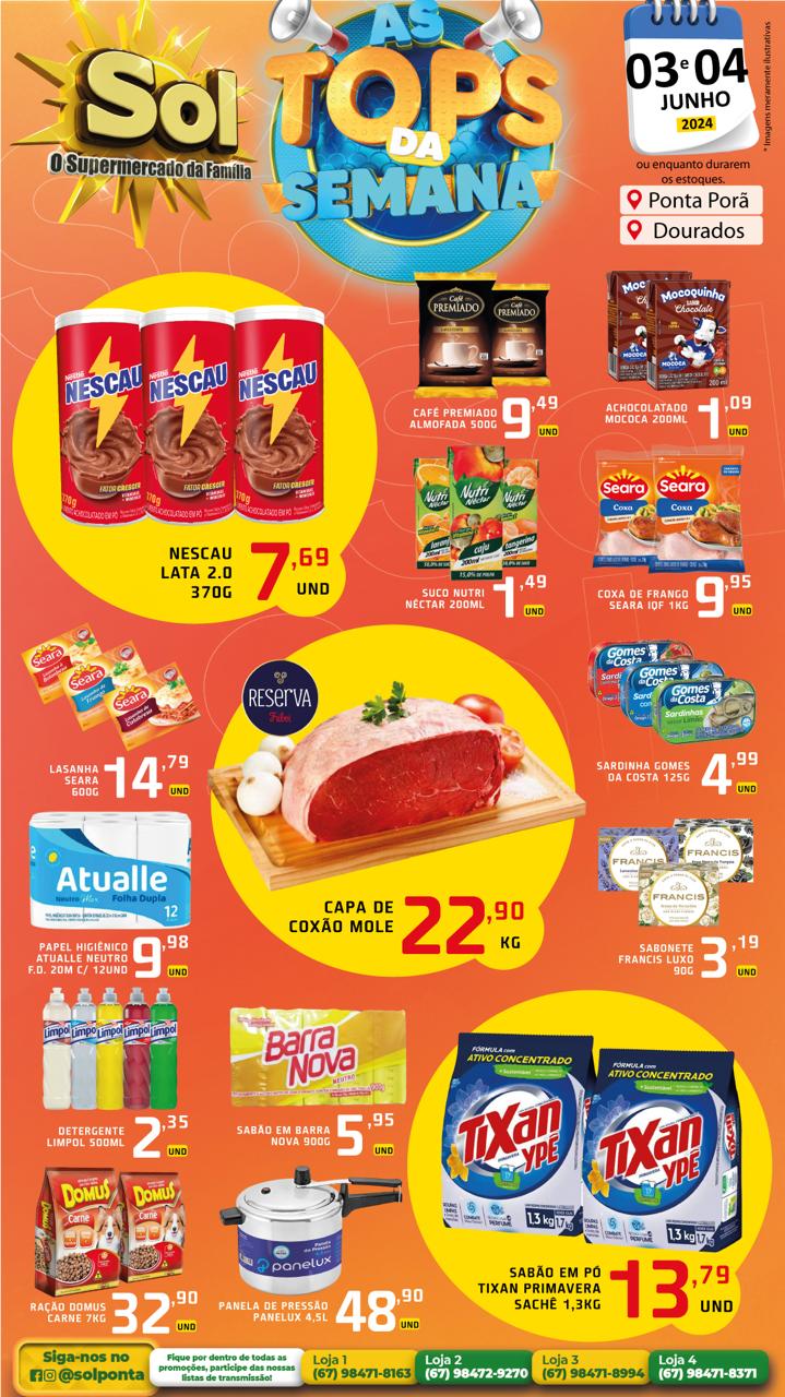 Confira as ofertas Top da Semana no Supermercado Sol