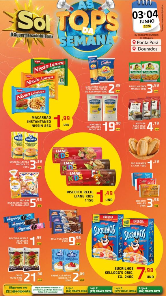 Confira as ofertas Top da Semana no Supermercado Sol